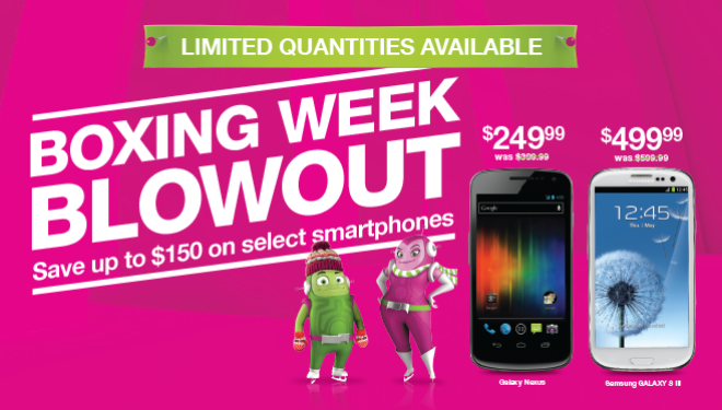 Mobilicity Canada Boxing Week Blowout 2012 on Smartphones