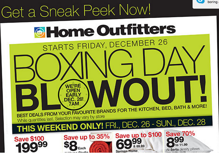 Home Outfitters Canada Boxing Day